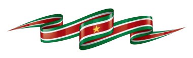Surinam bayrak, beyaz bir arka plan üzerinde vektör çizim