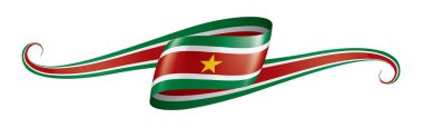 Surinam bayrak, beyaz bir arka plan üzerinde vektör çizim