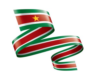 Surinam bayrak, beyaz bir arka plan üzerinde vektör çizim