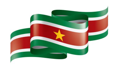 Surinam bayrak, beyaz bir arka plan üzerinde vektör çizim