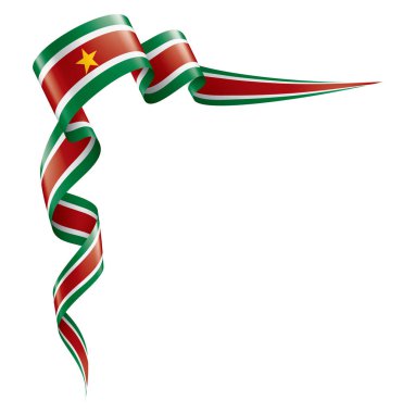 Surinam bayrak, beyaz bir arka plan üzerinde vektör çizim