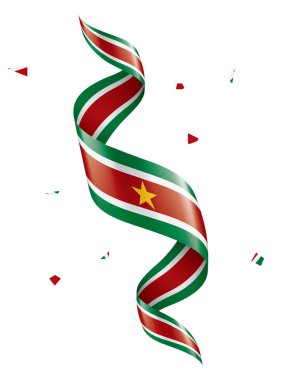 Surinam bayrak, beyaz bir arka plan üzerinde vektör çizim