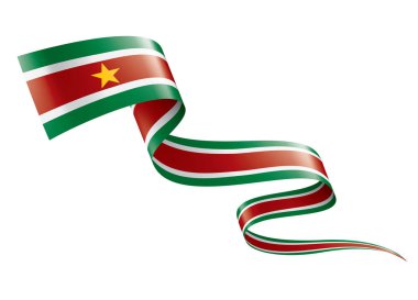 Surinam bayrak, beyaz bir arka plan üzerinde vektör çizim