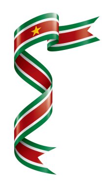 Surinam bayrak, beyaz bir arka plan üzerinde vektör çizim