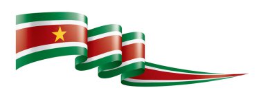 Surinam bayrak, beyaz bir arka plan üzerinde vektör çizim