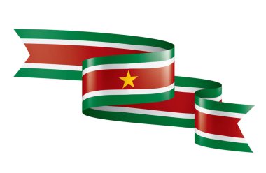Surinam bayrak, beyaz bir arka plan üzerinde vektör çizim