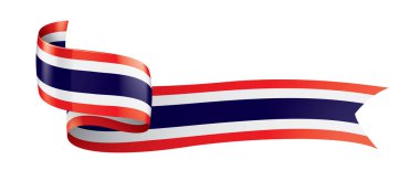Tayland bayrağı, beyaz bir arka plan üzerinde vektör çizim