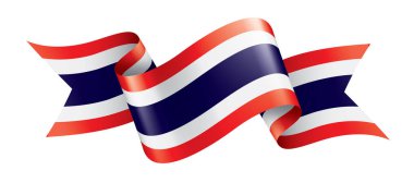 Tayland bayrağı, beyaz bir arka plan üzerinde vektör çizim
