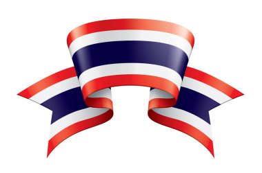 Tayland bayrağı, beyaz bir arka plan üzerinde vektör çizim