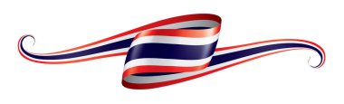 Tayland bayrağı, beyaz bir arka plan üzerinde vektör çizim