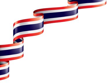 Tayland bayrağı, beyaz bir arka plan üzerinde vektör çizim