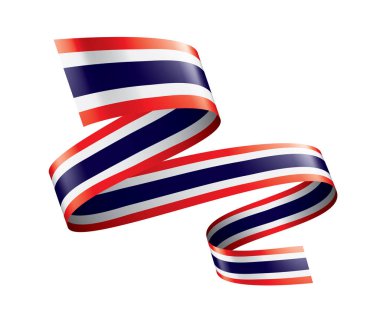 Tayland bayrağı, beyaz bir arka plan üzerinde vektör çizim