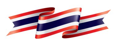 Tayland bayrağı, beyaz bir arka plan üzerinde vektör çizim