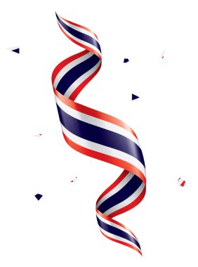 Tayland bayrağı, beyaz bir arka plan üzerinde vektör çizim