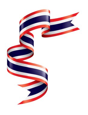 Tayland bayrağı, beyaz bir arka plan üzerinde vektör çizim