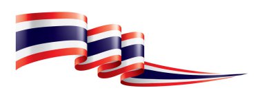 Tayland bayrağı, beyaz bir arka plan üzerinde vektör çizim