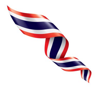 Tayland bayrağı, beyaz bir arka plan üzerinde vektör çizim