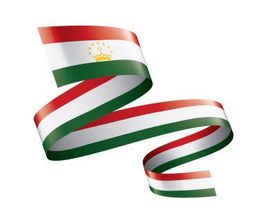 Tacikistan bayrağı, beyaz bir arka plan üzerinde vektör çizim