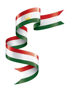 Tacikistan bayrağı, beyaz bir arka plan üzerinde vektör çizim