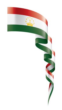 Tacikistan bayrağı, beyaz bir arka plan üzerinde vektör çizim