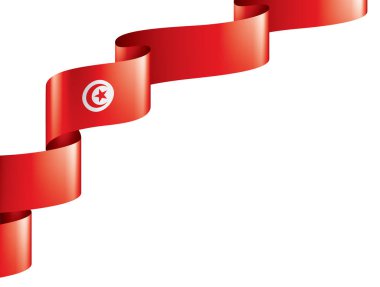 Tunus bayrağı, beyaz bir arka plan üzerinde vektör çizim