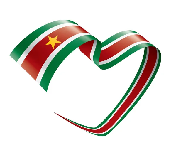Bandera de Surinam, ilustración vectorial sobre fondo blanco — Archivo Imágenes Vectoriales