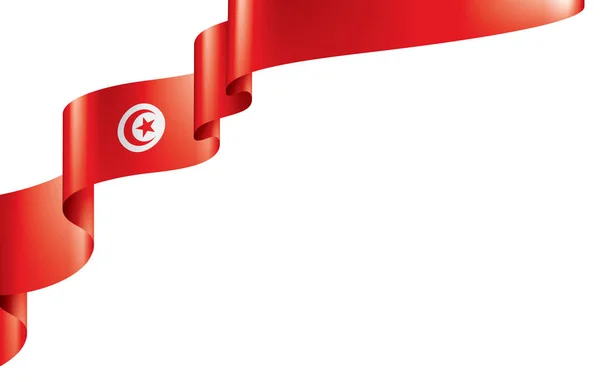 Drapeau Tunisie, illustration vectorielle sur fond blanc — Image vectorielle