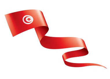 Tunus bayrağı, beyaz bir arka plan üzerinde vektör çizim