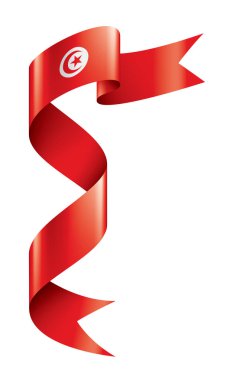 Tunus bayrağı, beyaz bir arka plan üzerinde vektör çizim