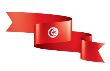 Tunus bayrağı, beyaz bir arka plan üzerinde vektör çizim