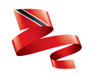Trinidad ve Tobago bayrağı, beyaz arkaplanda vektör illüstrasyonu