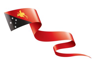 Papua Yeni Gine bayrağı, beyaz arkaplanda vektör illüstrasyonu