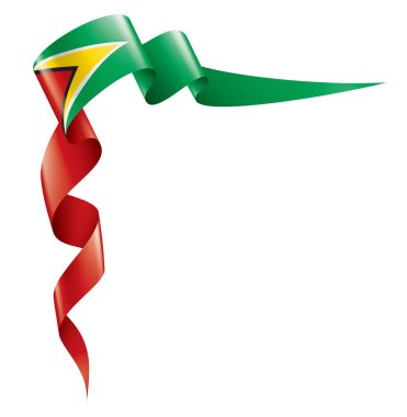 Guyana bayrağı, beyaz arkaplanda vektör illüstrasyonu