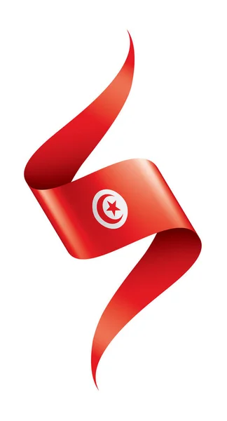 Drapeau Tunisie, illustration vectorielle sur fond blanc — Image vectorielle