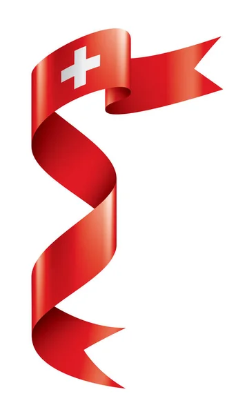 Schweiz flagga, vektor illustration på en vit bakgrund — Stock vektor