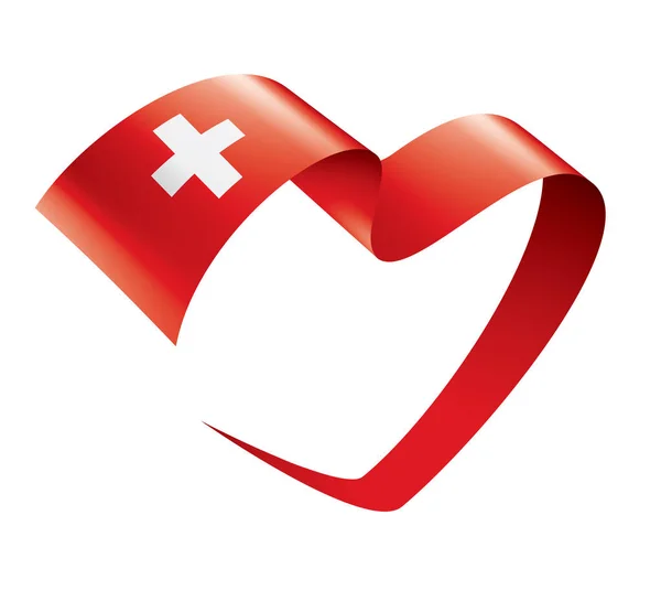 Schweizer Flagge, Vektorabbildung auf weißem Hintergrund — Stockvektor