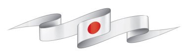 Japon bayrağı, beyaz arkaplanda vektör illüstrasyonu