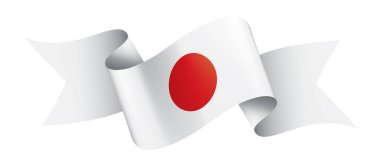 Japon bayrağı, beyaz arkaplanda vektör illüstrasyonu