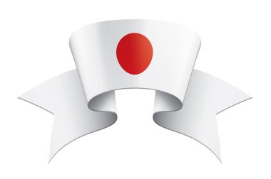 Japon bayrağı, beyaz arkaplanda vektör illüstrasyonu