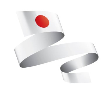 Japon bayrağı, beyaz arkaplanda vektör illüstrasyonu