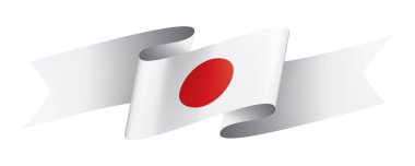 Japon bayrağı, beyaz arkaplanda vektör illüstrasyonu