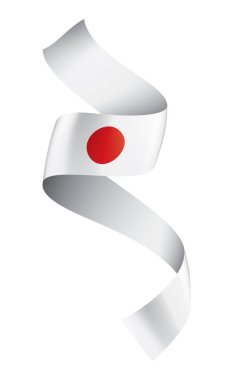 Japon bayrağı, beyaz arkaplanda vektör illüstrasyonu