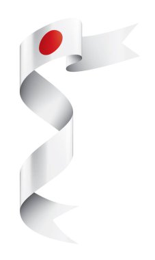 Japon bayrağı, beyaz arkaplanda vektör illüstrasyonu