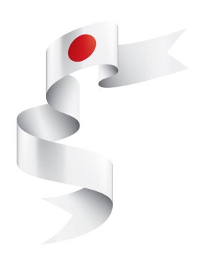 Japon bayrağı, beyaz arkaplanda vektör illüstrasyonu