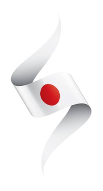 Japon bayrağı, beyaz arkaplanda vektör illüstrasyonu