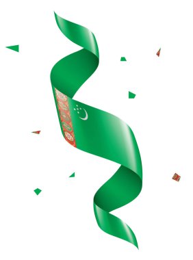 Türkmenistan bayrağı, beyaz bir arka plan üzerinde vektör çizim