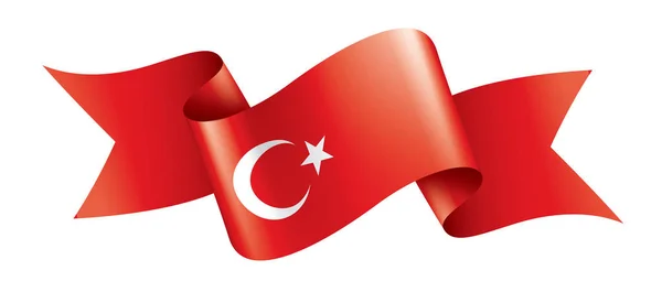 Vlag van Turkije, vectorillustratie op een witte achtergrond — Stockvector