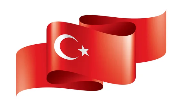 Флаг Турции, векторная иллюстрация на белом фоне — стоковый вектор