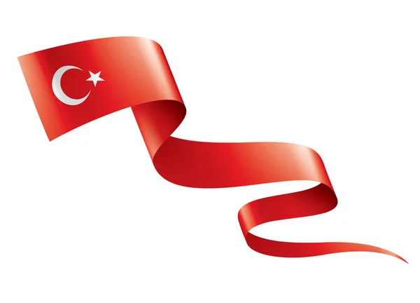 Turkiet flagga, vektorillustration på vit bakgrund — Stock vektor