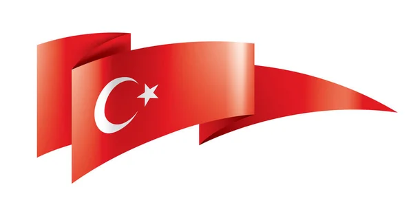 Vlag van Turkije, vectorillustratie op een witte achtergrond — Stockvector